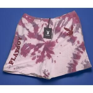 Playboy Surf Club Fleece Shorts pink Tye Dye Size Small